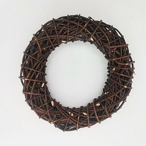 Proutěný věnec 30 cm hnědý, silné proplétání