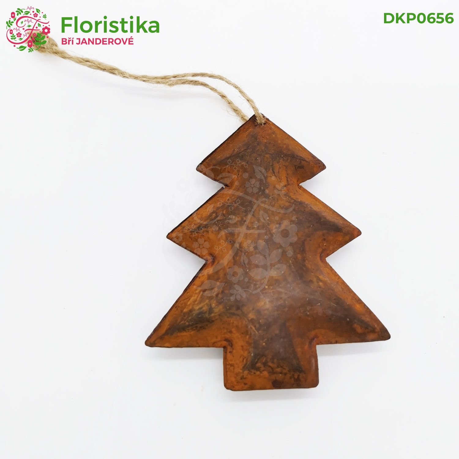 2D - Závěsný kovový stromek - vintage, 7cm/2ks