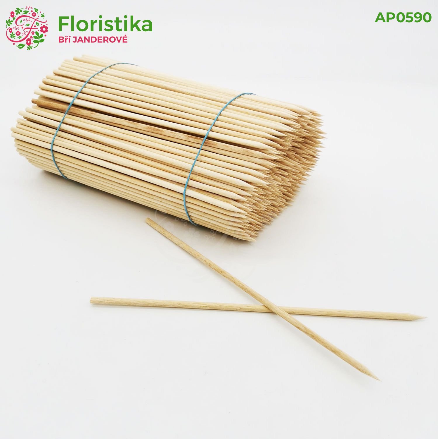 Bukové floristické špejle s hrotem - 4mm/500ks