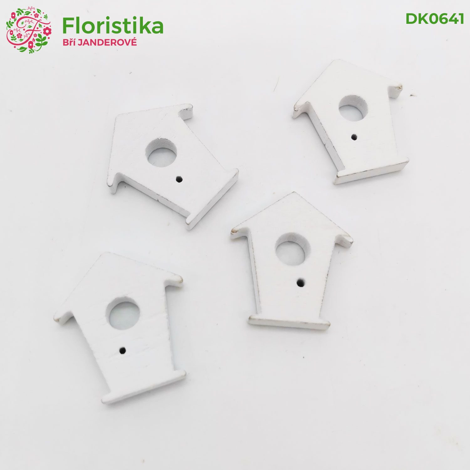 Dřevěná budka bílá 3cm/24ks