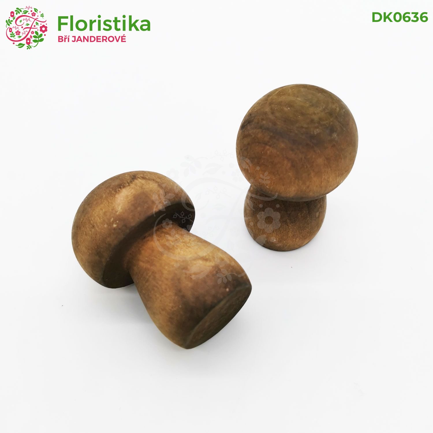 Dřevěná houba hnědá 3cm/6ks