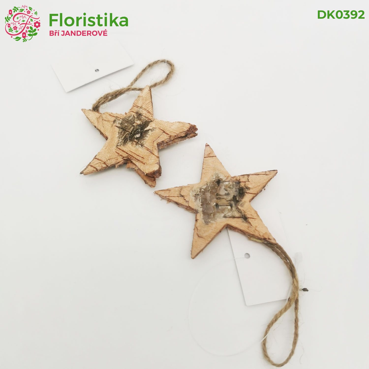 Hvězda z březové kůry na zavěšení