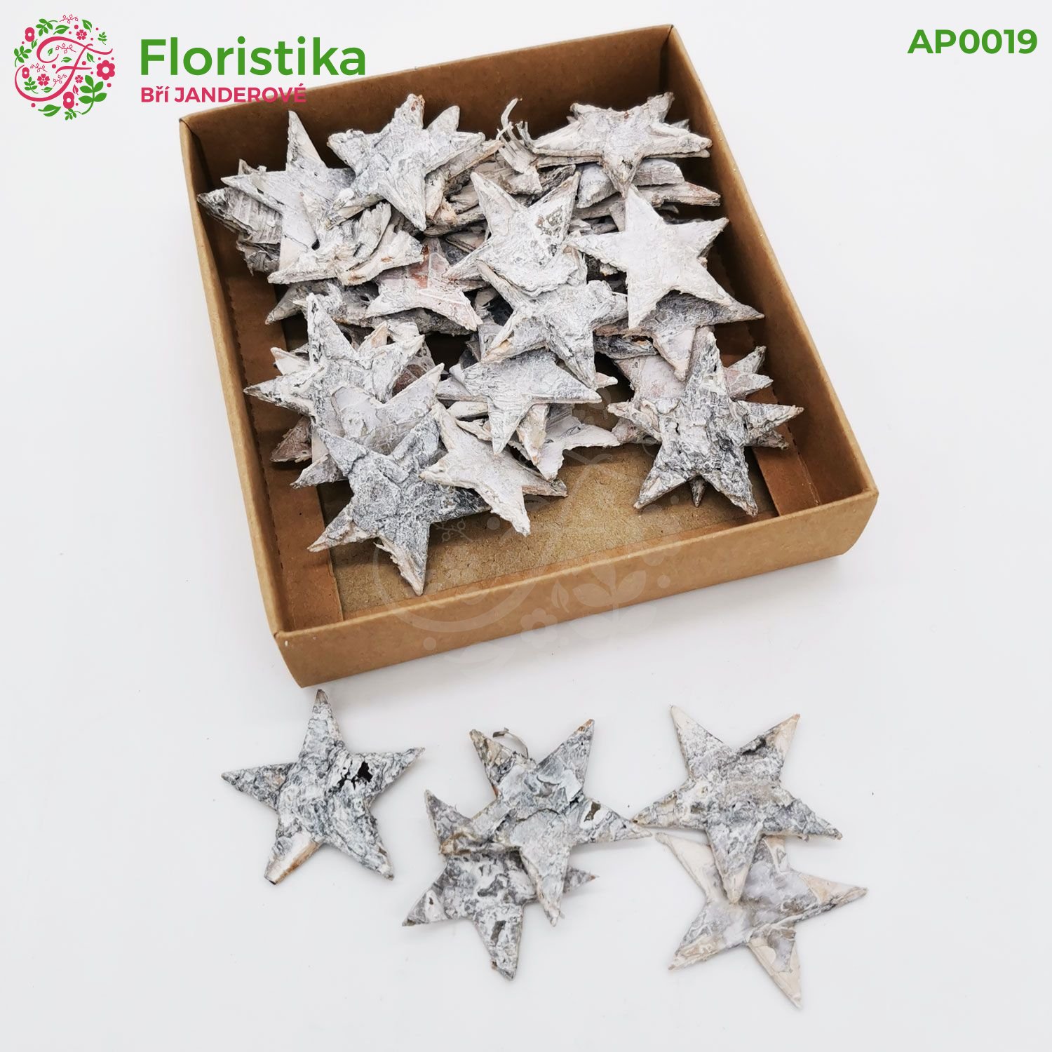 Hvězdička z březové kůry 4cm/48ks