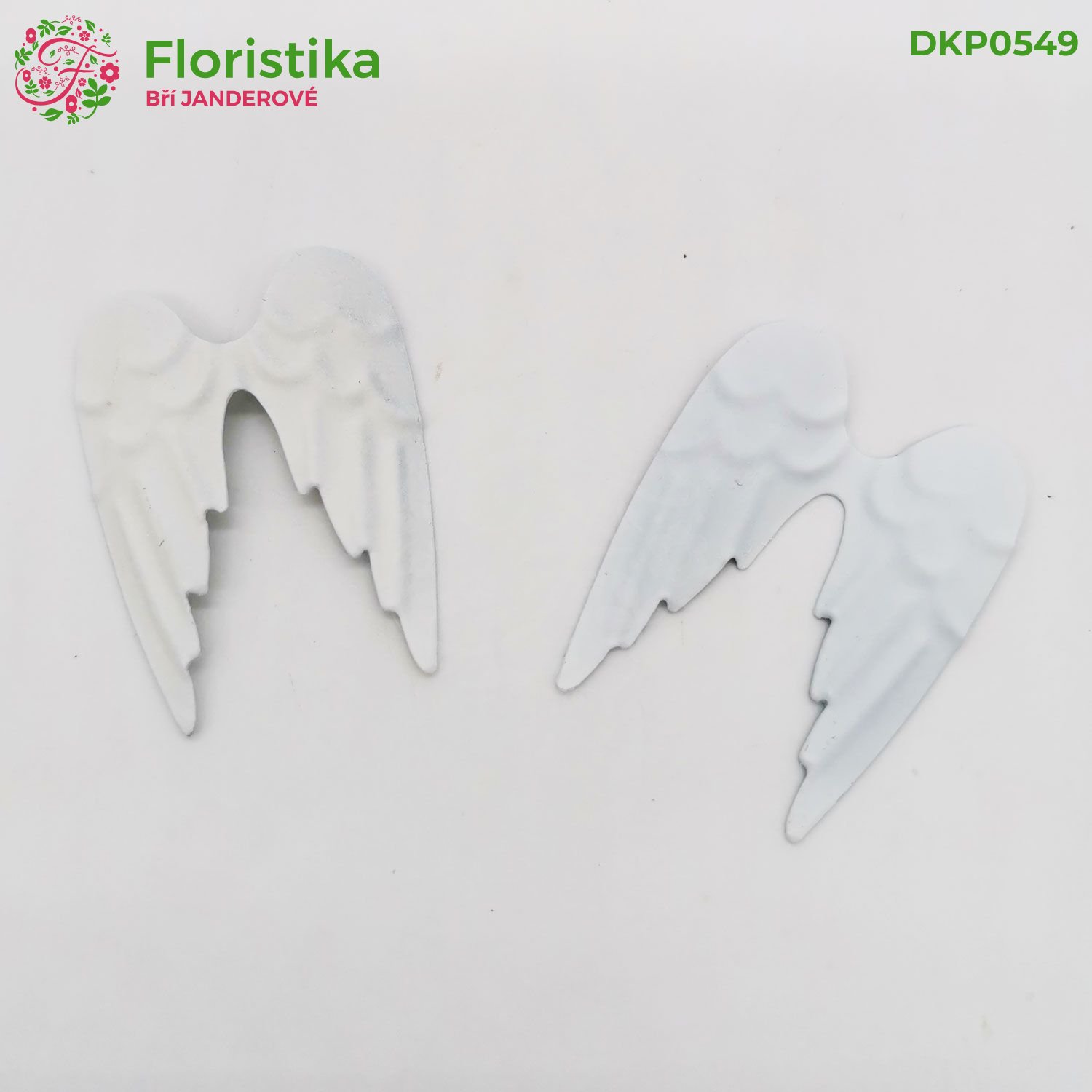 Kovová andělská křídla - bílá, 4 cm, sada 18 ks