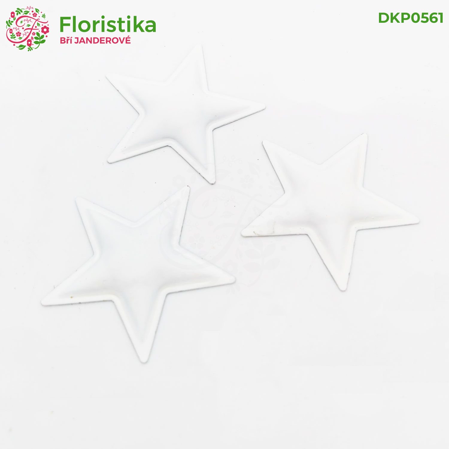 Kovová hvězda bílá - 4 cm, sada 24 ks