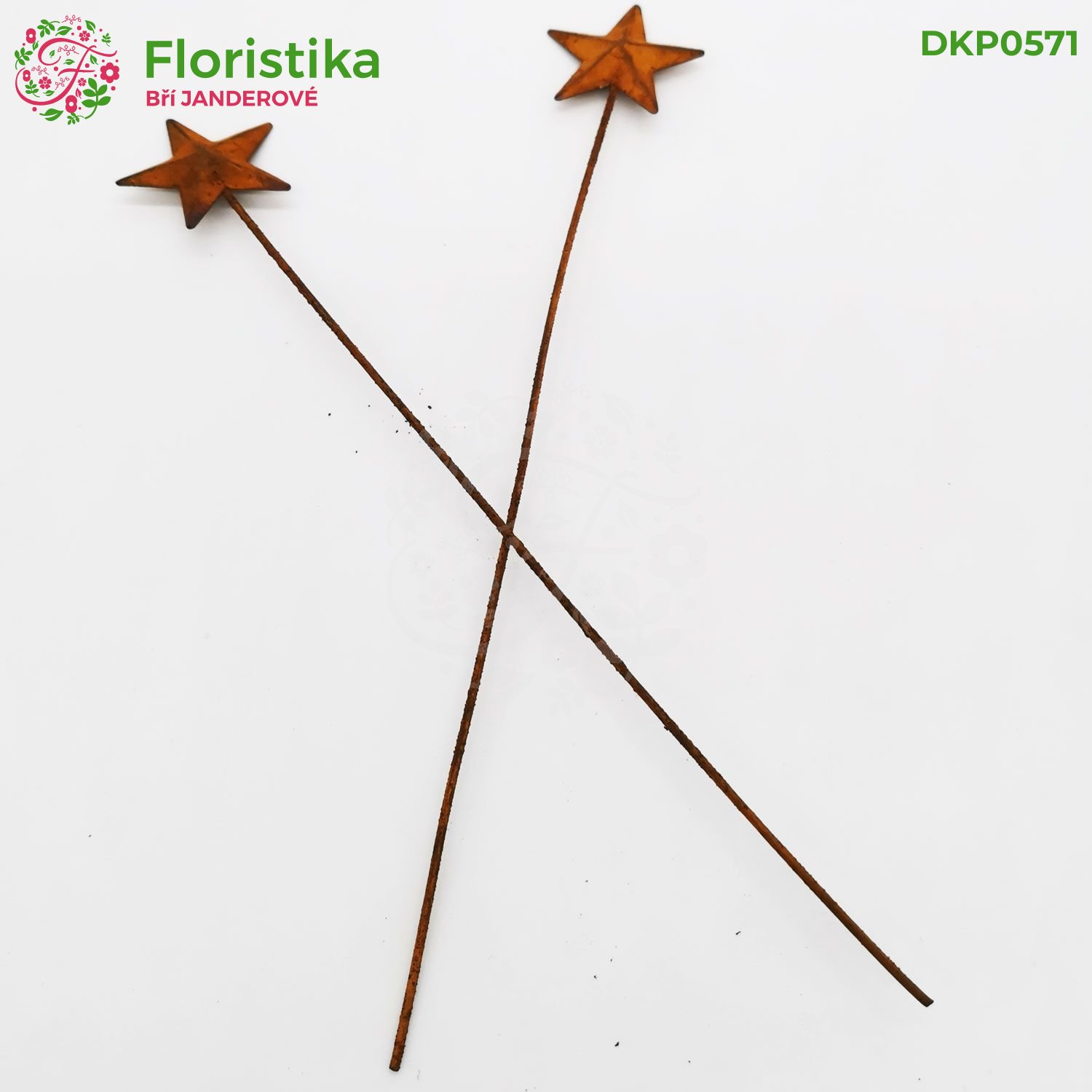 Kovová hvězda zápich - vintage, 4 cm, sada 12 ks