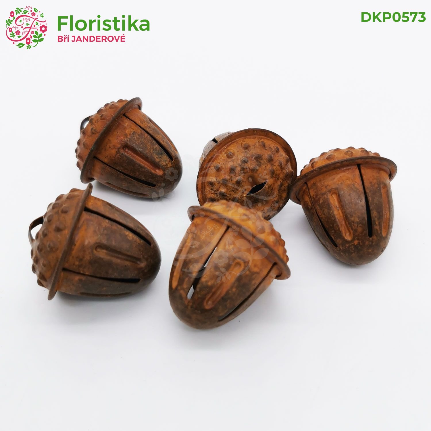 Kovová rolnička žalud 3cm/12ks