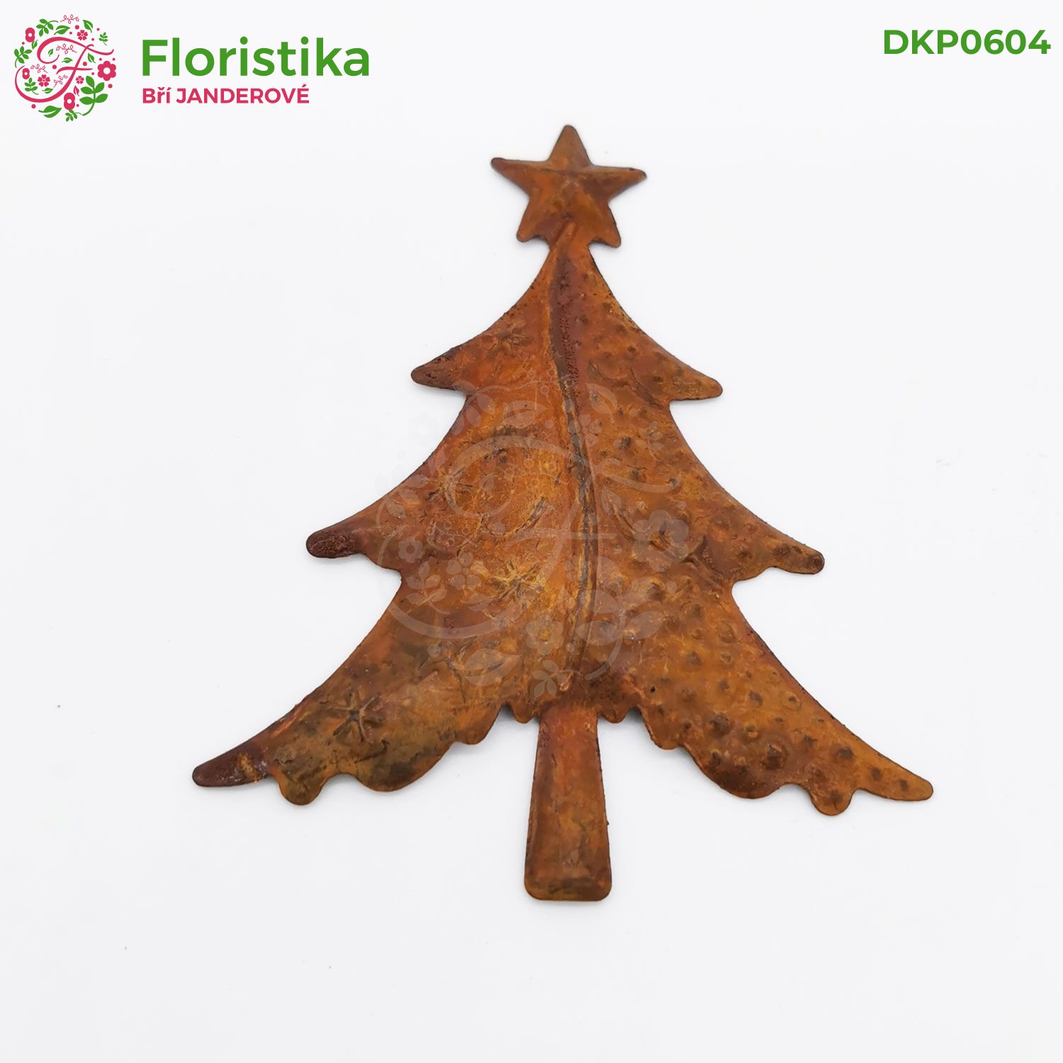 Kovový stromek s hvězdou - 7 cm/12ks