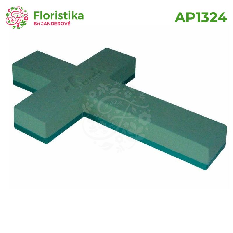 Kríž z materiálu na aranžovanie kvetov