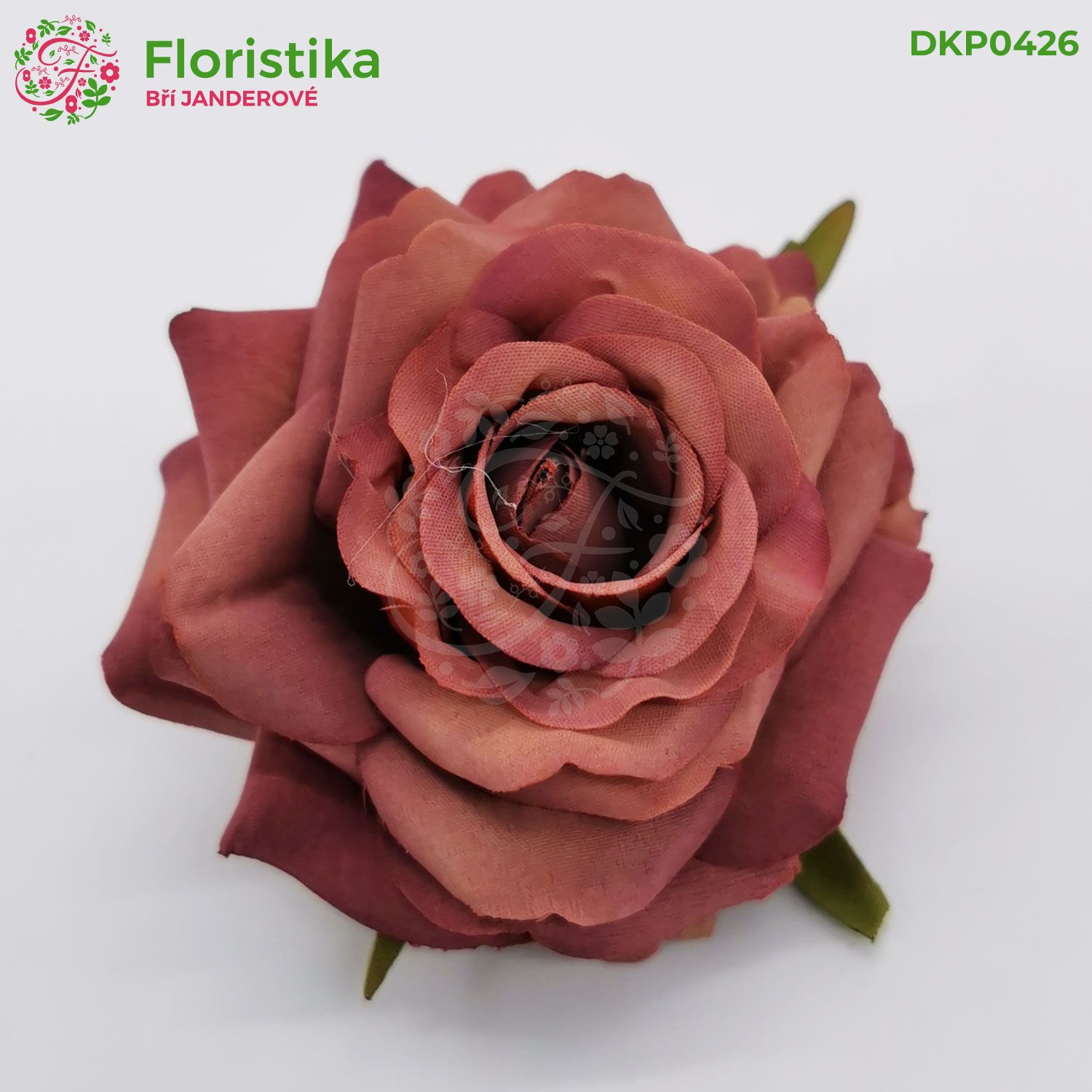 Luxusní látková čajová růže 8cm/12ks