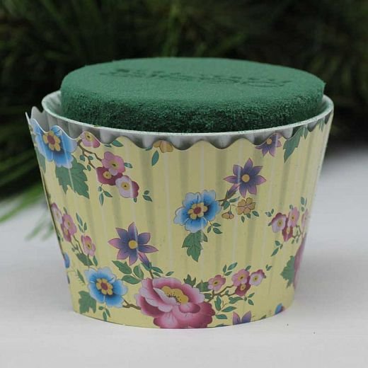 AP0788 OASIS Kvetinový cupcake mini, Mint Floral
