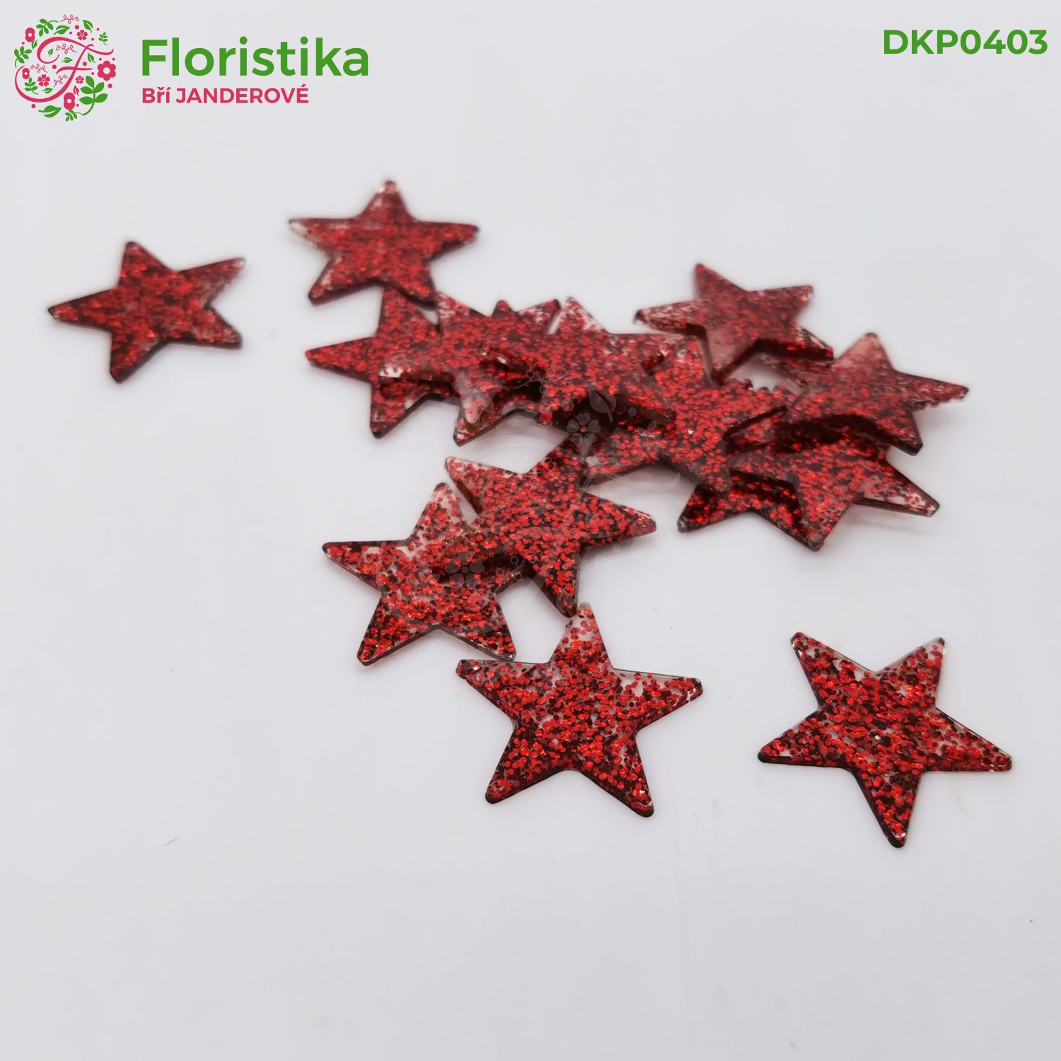 Plastové hvězdičky 3cm/16ks - červené