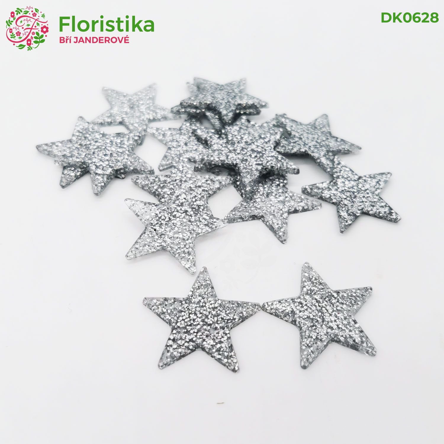 Plastové hvězdičky 3cm/16ks - stříbrné