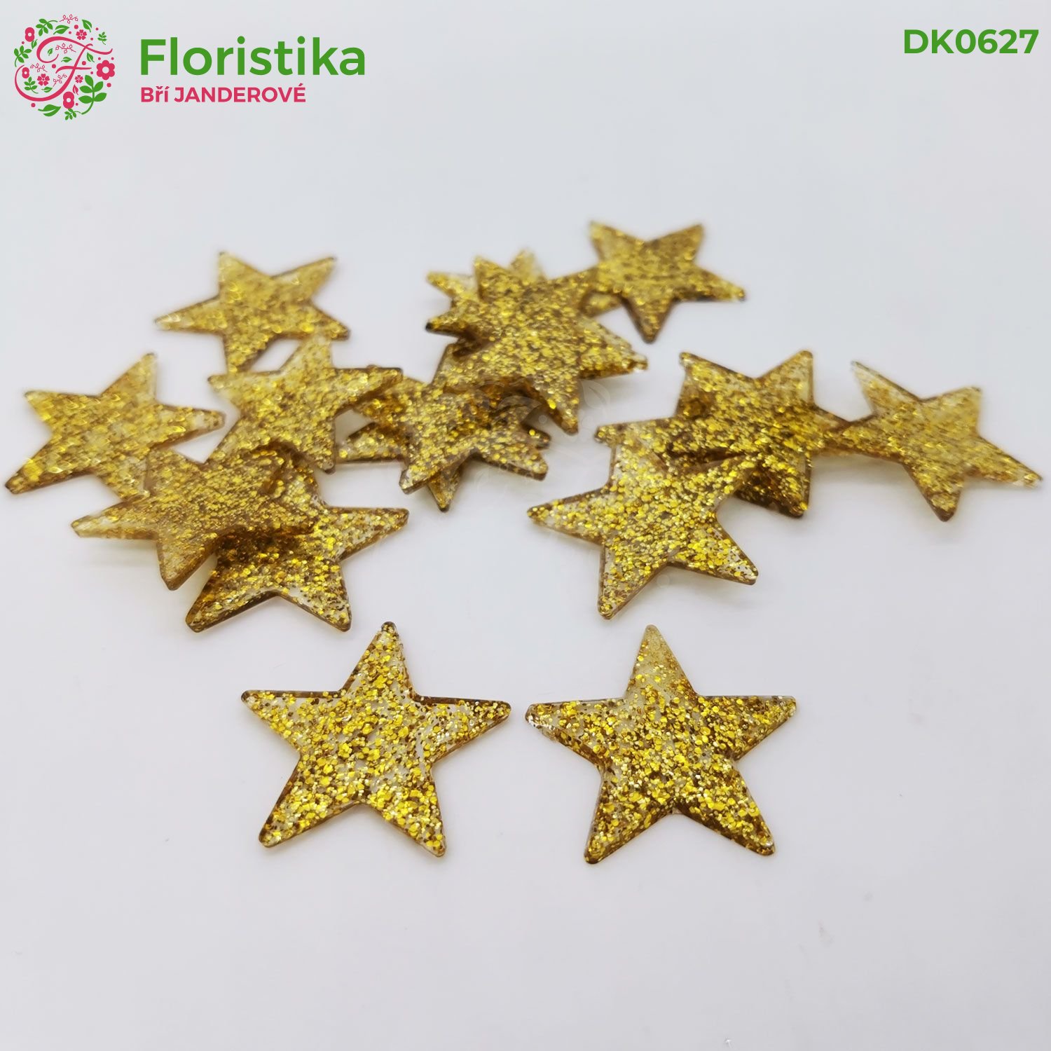 Plastové hvězdičky 3cm/16ks - zlaté