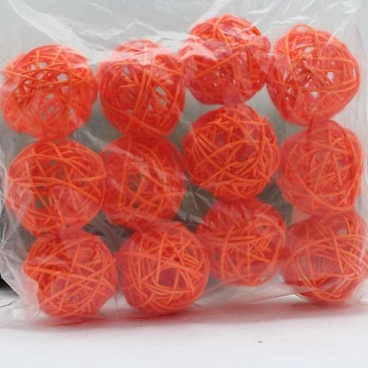 SU0405 Ratanová lopta 10 cm - 12 ks - oranžová