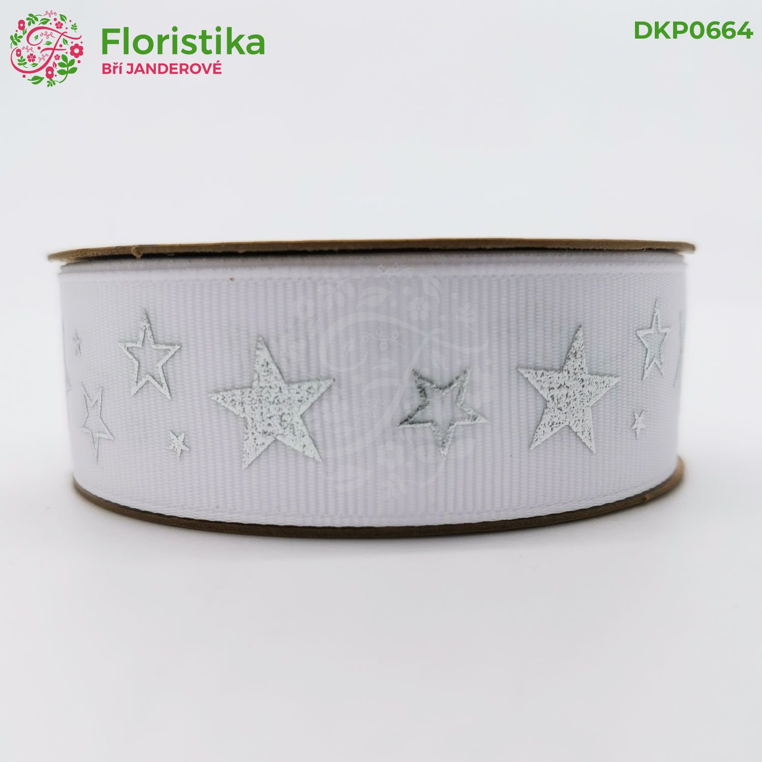 Rypsová stuha potisk hvězdičky 2.5/18