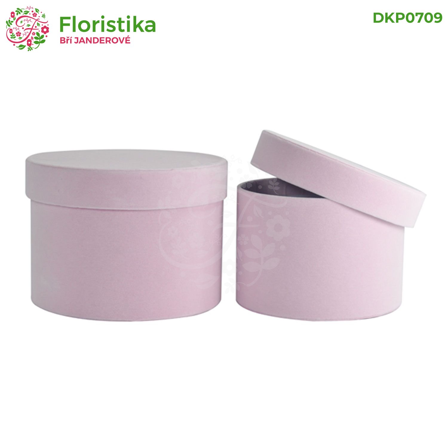 Set 2 ks luxusních velurových flower boxů – 17 cm a 15 cm
