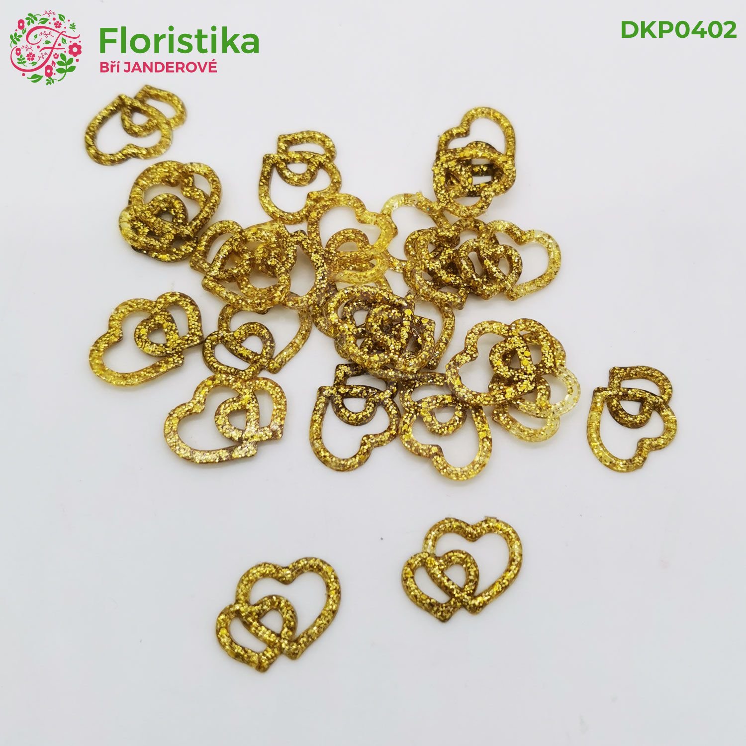 Svatební srdíčka 2cm/24ks - zlaté