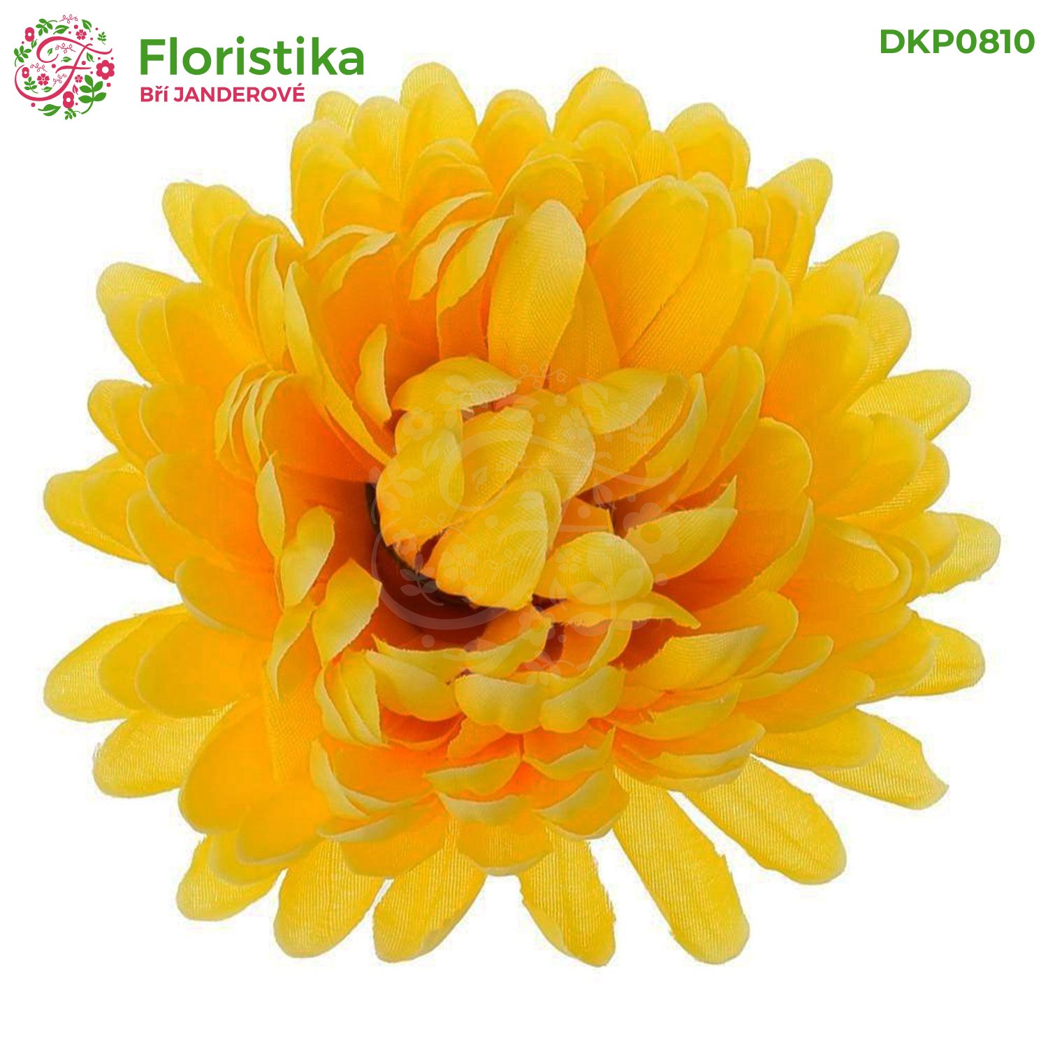 Umělá chryzantéma květová hlava žluto-oranžová – ø 10 cm (balení 12 ks)