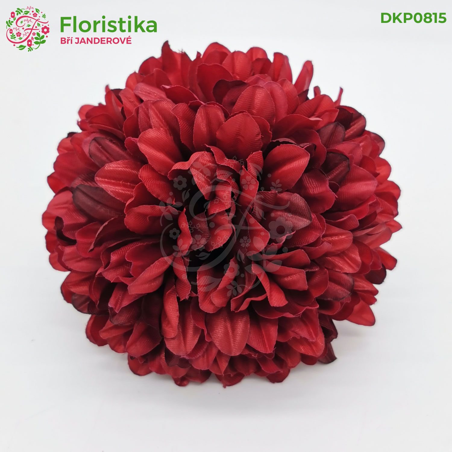 Umělá hlava chryzantémy tmavě bordová – ø 14 cm (balení 12 ks)