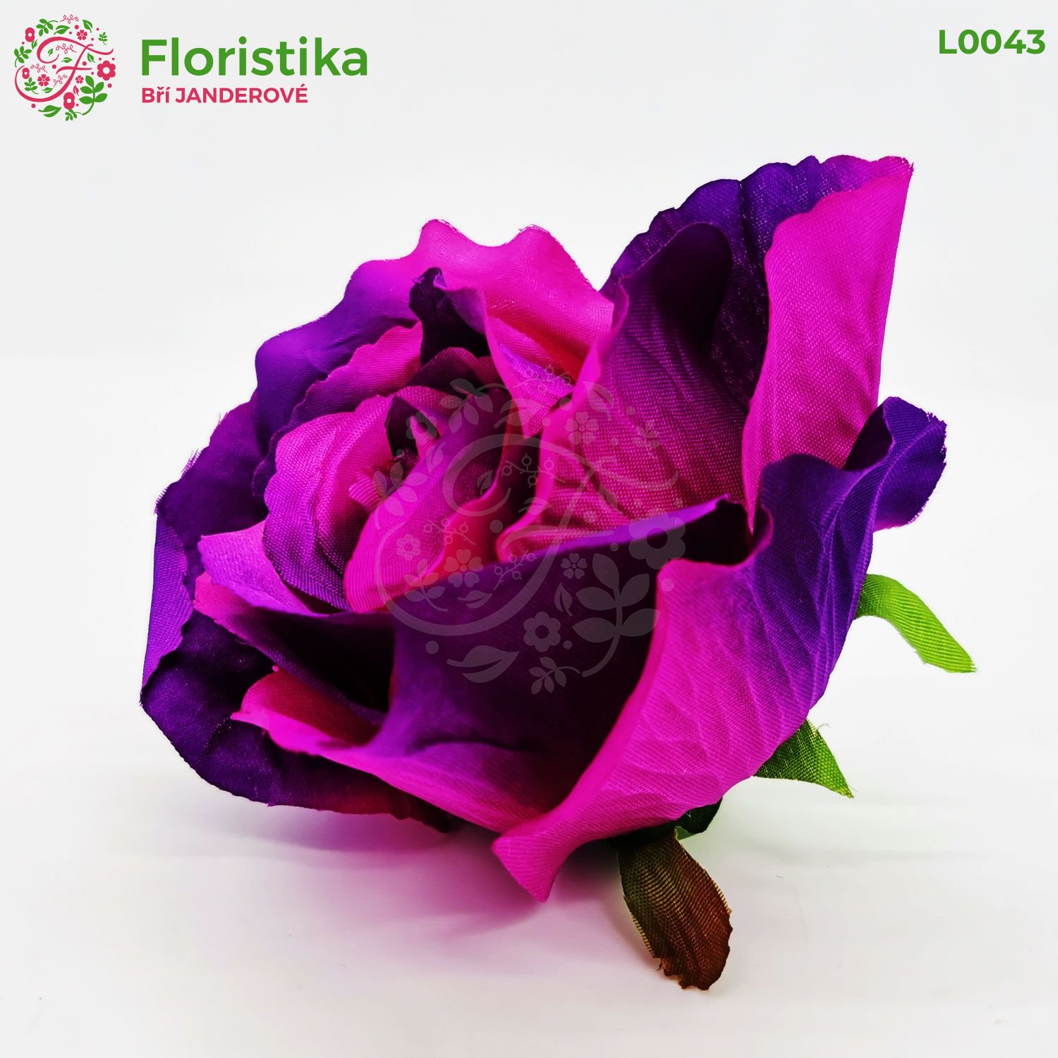 Umělá látková růže do vazby a dekorací