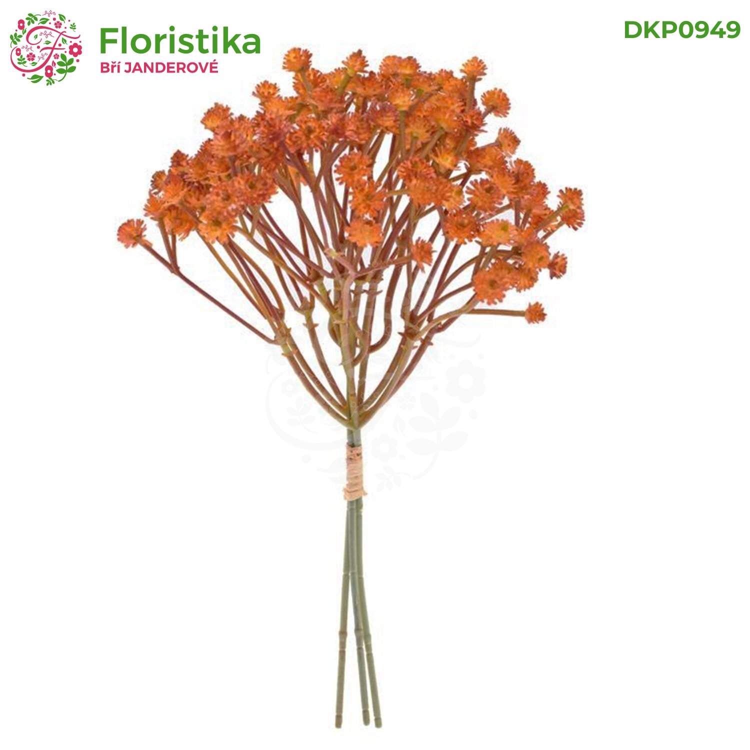 Umělá plastová květina Gypsa zápich cihlově oranžová – 22 cm