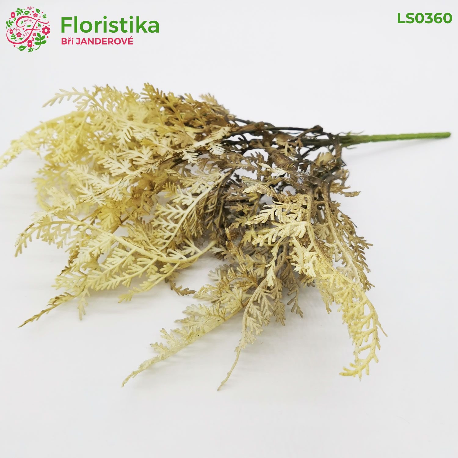 Umělá zeleň kapradina hnědo-krémová (7 větviček) – výška 42 cm