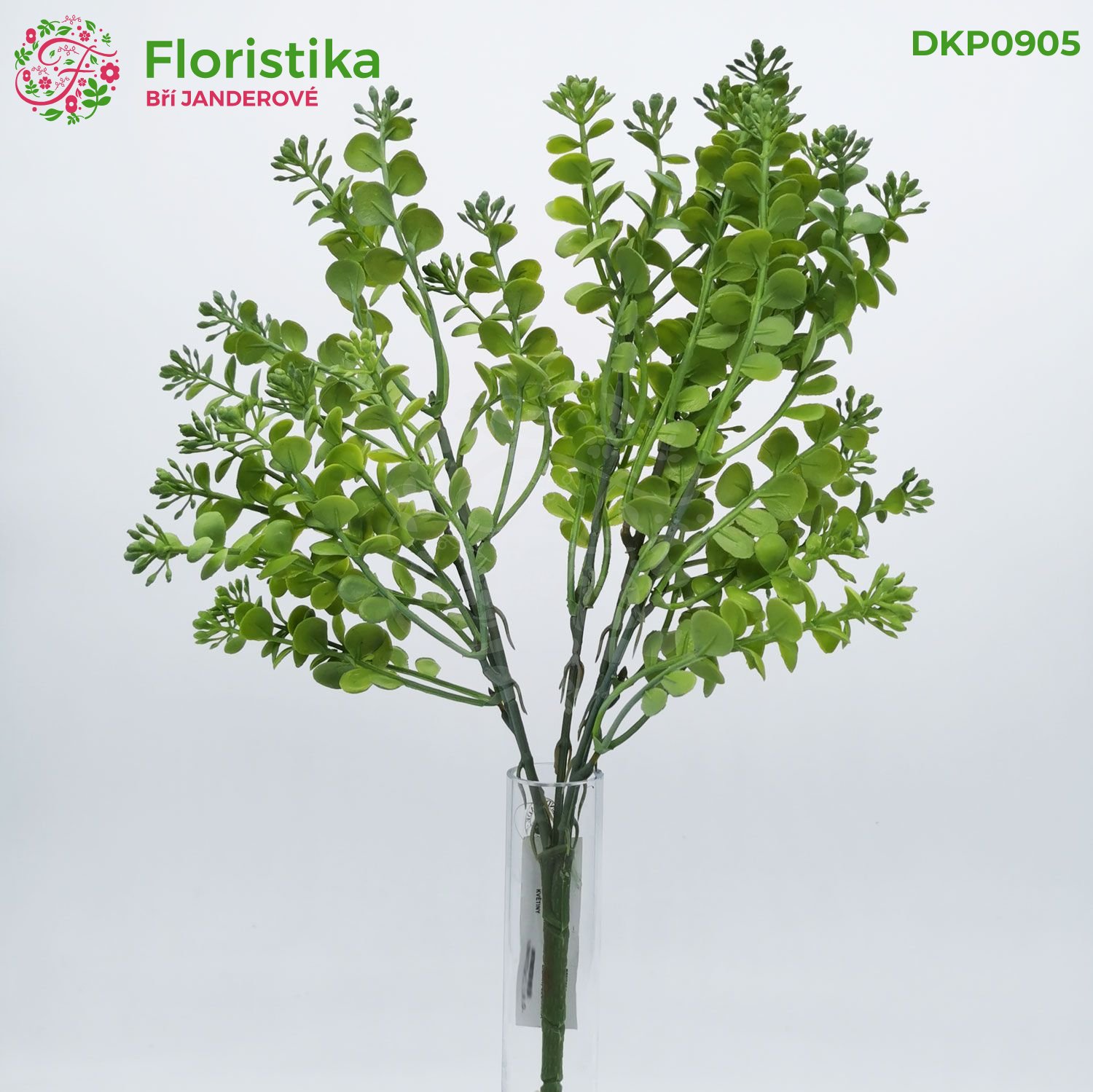 Umelá zeleň s drobnými lístkami, svieža zelená – 36 cm (balenie 2 ks)