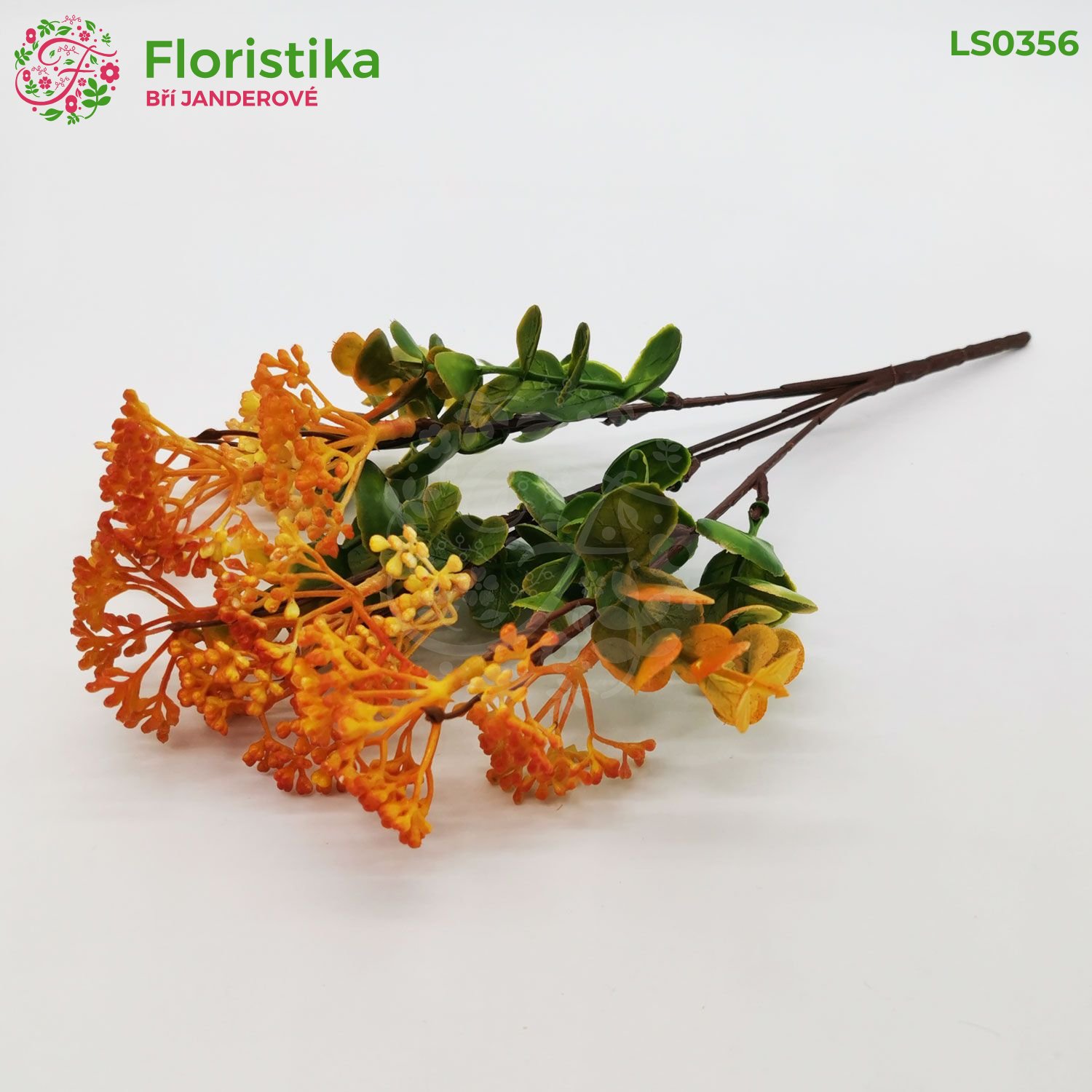 Umelá zeleň Sedum zeleno-oranžová (5 vetvičiek) – výška 32 cm
