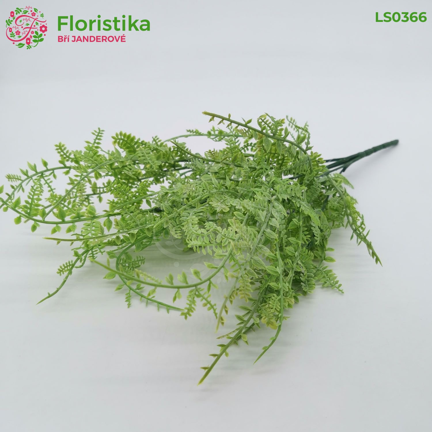 Umělé kapradí – zápich (36 cm, 5 větviček, světle zelené) – set 2 ks