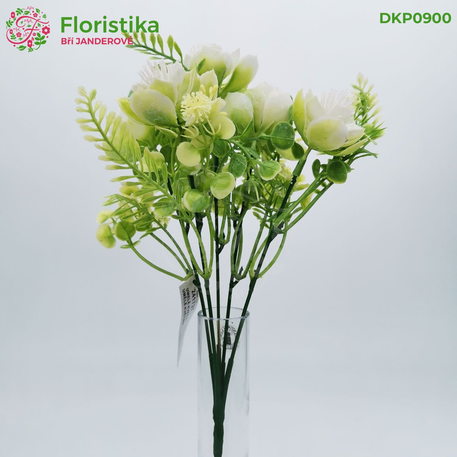 Umělý sukulent zápich bílozelený – 28 cm