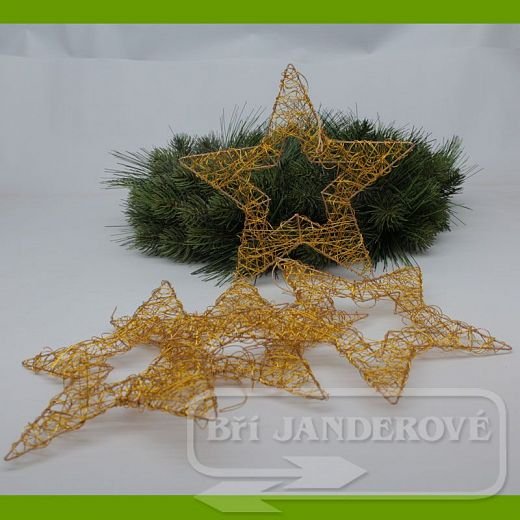 DK0321 Vánoční hvězda drátěná 15 cm - žlutá