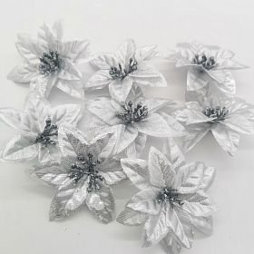 Vianočná hviezda malá strieborná metalíza