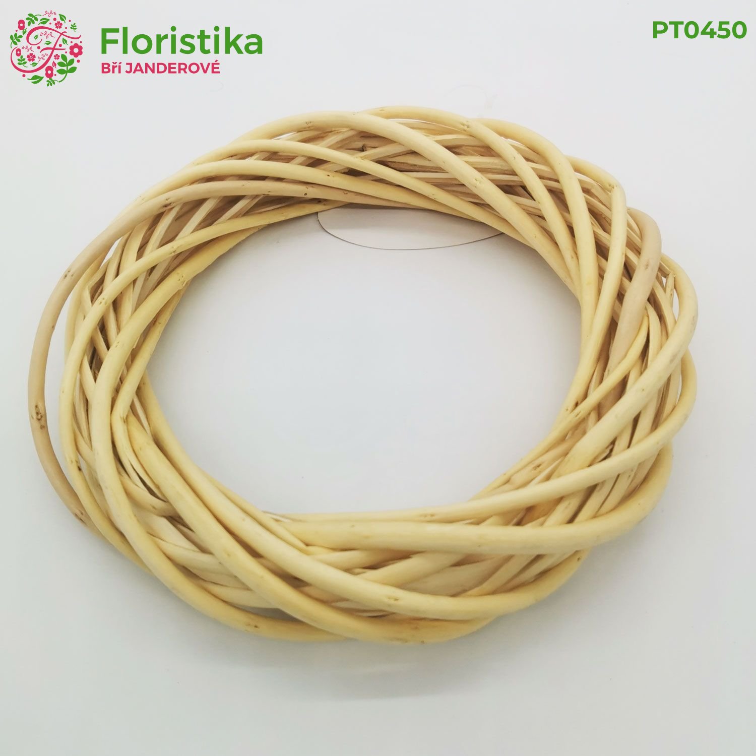 Vŕbový pletený veniec prírodný