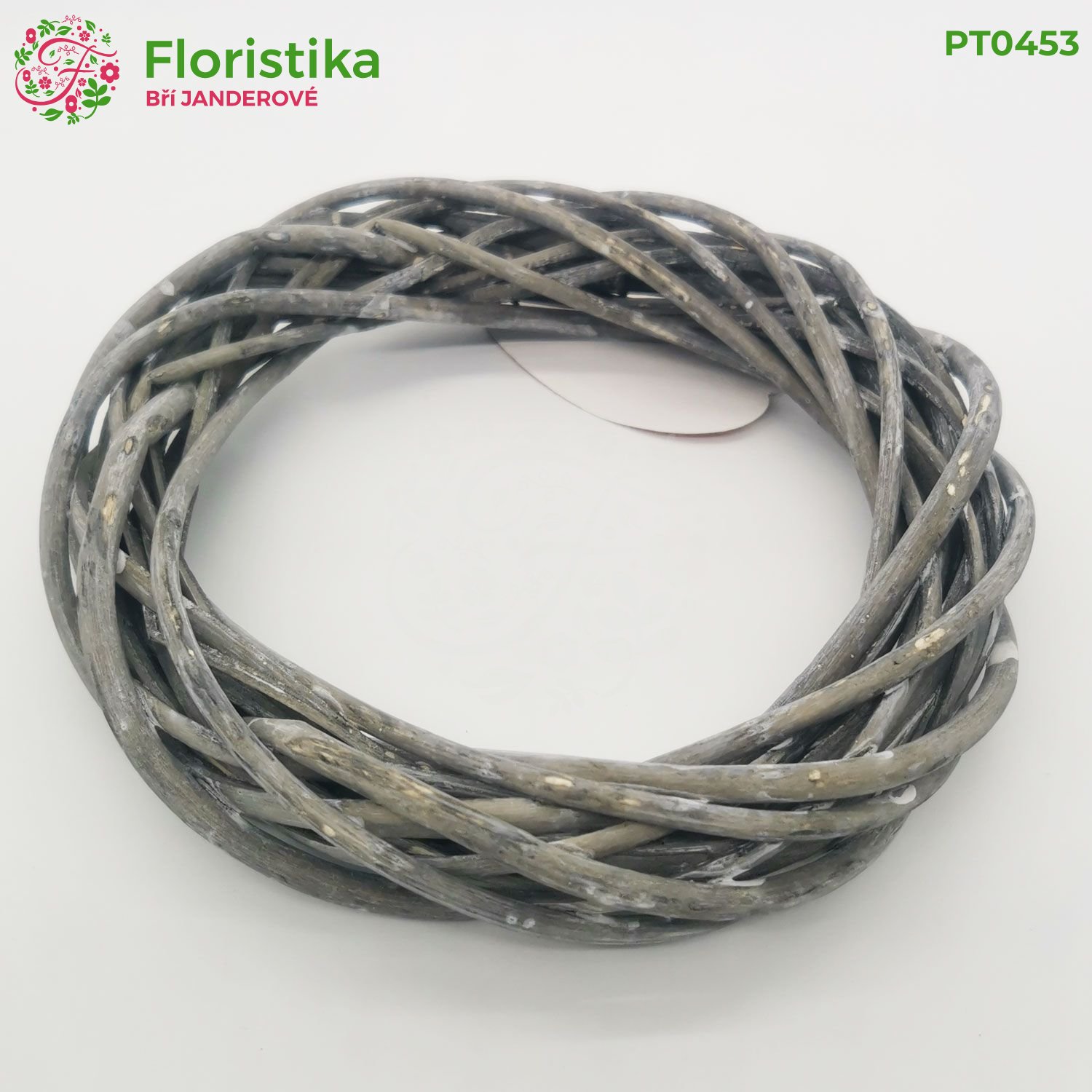 Vŕbový pletený veniec sivý