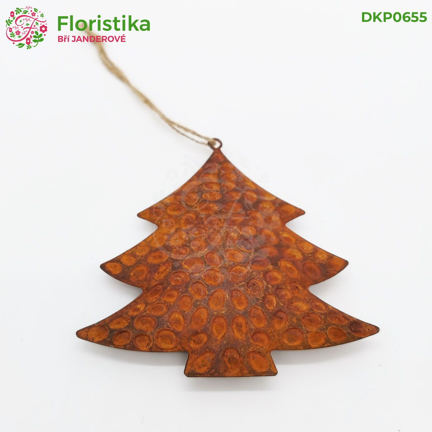 Závesný kovový stromček 2d - vintage, 10 cm, sada 2 ks